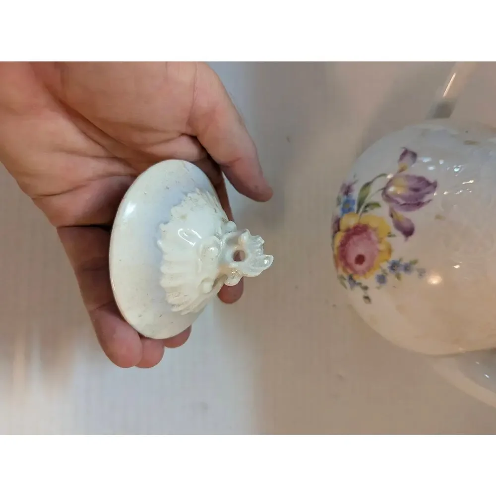 Vintage Schumann Arzberg Teapot German Porcelain Floral Gold Trim 7.5